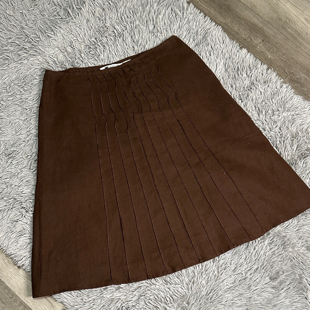 Carole Little Chocolate A-Line Skirt